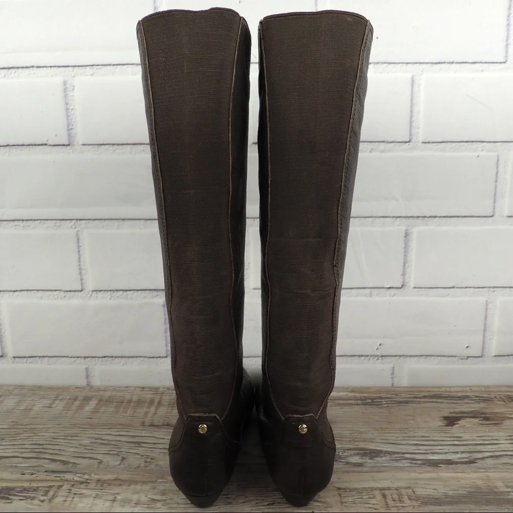 Antonio Melani sz 7.5 brown tall wedge heel boots